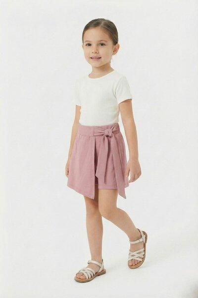 NEWKİDS Bağcıklı %100 Pamuk Penye Şort Etek