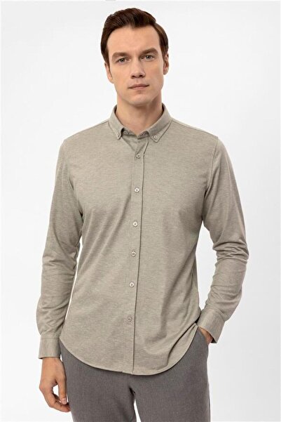 SÜVARİ Manşetli Slim Kalıp Armürlü Gömlek