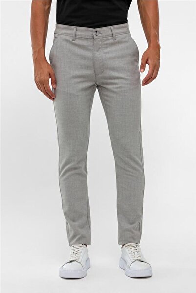 SÜVARİ Gri Slim Desenli Pantolon