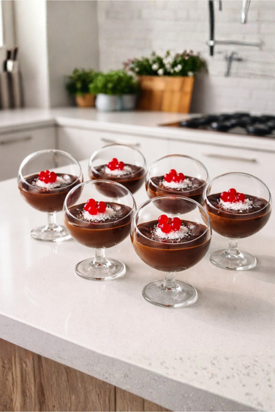 Orvila Plastic Goblet Footed Magnolia Dessert Presentation Cup |   6-Piece Mica Magnolia Bowl (Not Glass)
