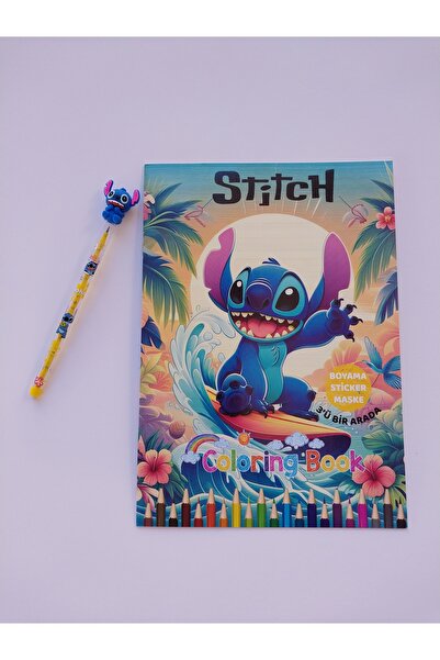 KIRTASİYEM Stitch Stickerlı Boyama Defteri ve Yumurtlayan Kalem