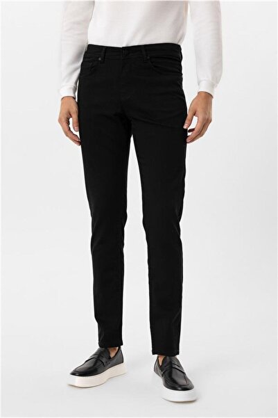 SÜVARİ Siyah Slim 5 Cep Kalıp Düz Pantolon