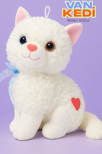 viyolmarketim Sesli Peluş Kedi 33 cm – Miyavlayan Yumuşak Oyuncak – Peluş Uyk...