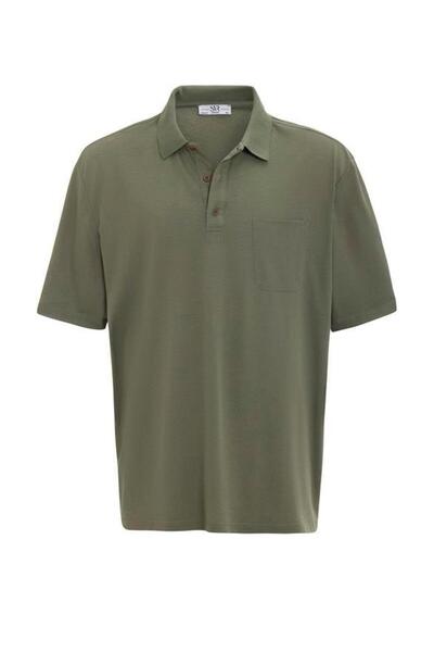SÜVARİ Haki Regular Armürlü Polo Yaka Tişört
