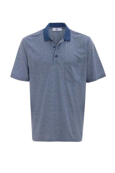 SÜVARİ Lacivert Regular Desenli Polo Yaka Tişört