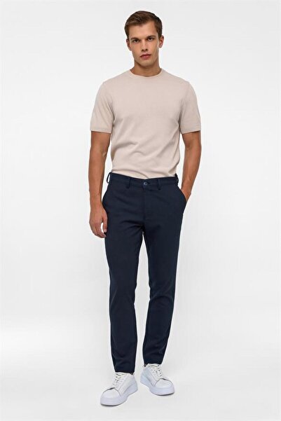 SÜVARİ Lacivert Slim Desenli Pantolon