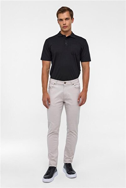 SÜVARİ Bej Slim 5 Cep Kalıp Armürlü Pantolon