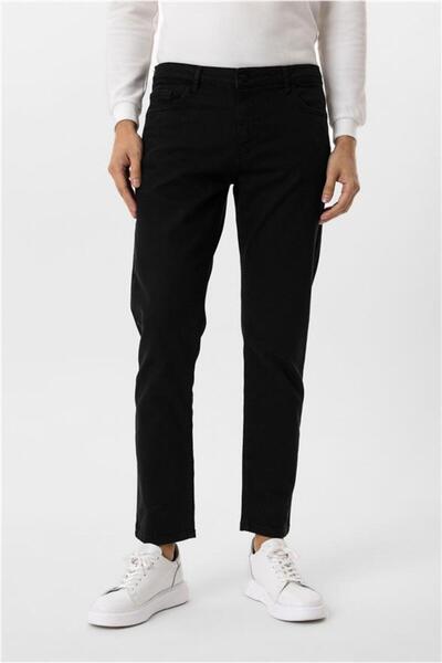 SÜVARİ Siyah Slim 5 Cep Kalıp Düz Pantolon