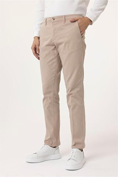 SÜVARİ Bej Regular Armürlü Pantolon