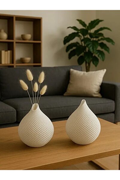 Dekorasi İkili Dekoratif Damla Vazo Seti
