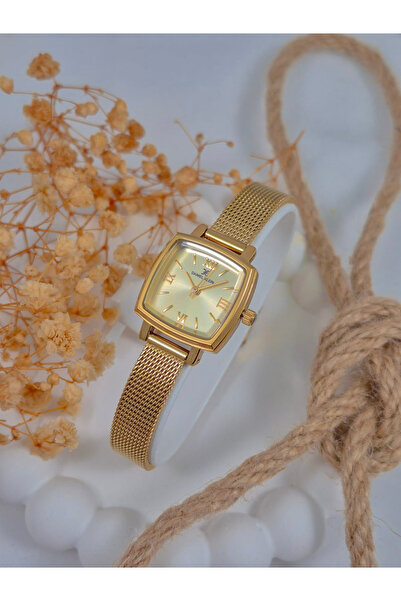 Daniel Klein DKE.1.10844 Hasır Kordon Romen Rakamlı Kare Kadran Kadın Kol Saati