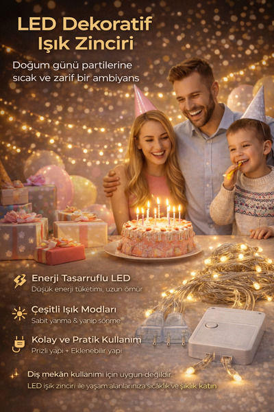 Princo LED Gün Işığı Prizli Peri Led Süsleme Işığı, Parti, Ev Aydınlatma Zinc...