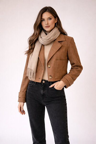 elbisenvarmı Clover Yarım Kaşe Mont