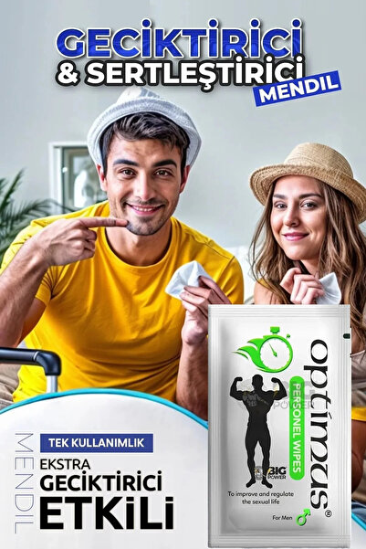 BİG POWER 1 Adet Erkeklere Özel Geliştirilmiş Etkili Formül Géciktirici Hızlı Etkili Mendil A-kalite Kullanat