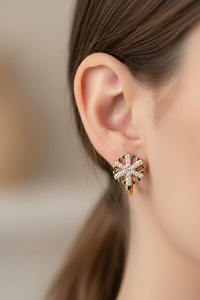 Çgk Çiğdem Gürel Kuyumculuk ÇGK 8 Ayar Kadın Kartanesi Altın J Küpe