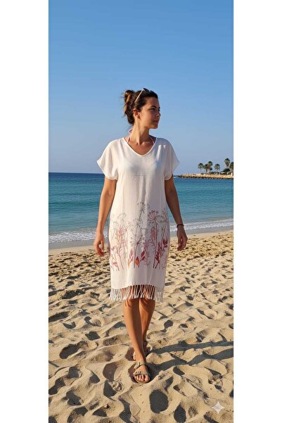 Nevin Acar Φόρεμα παραλίας Red Chicory Plus Size Peștal