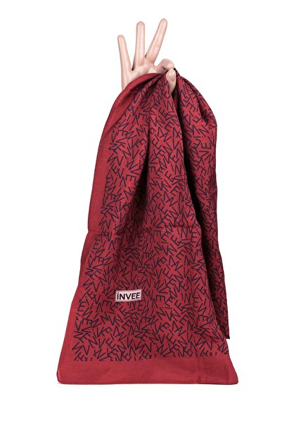 Invee Aura Shawl Bordo-Laci̇vert