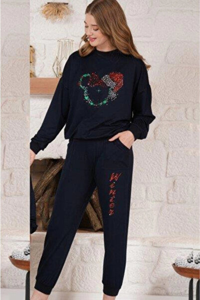 Cossy By Aqua Set de pijamale cu mâneci lungi Aqua 22138 - albastru închis