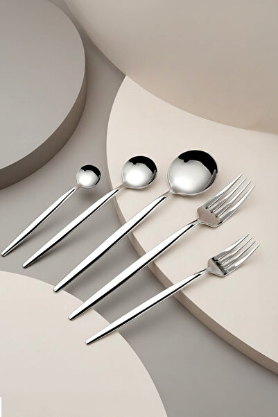 Kitchen Life طقم أدوات مائدة من الفولاذ المقاوم للصدأ مكون من 60 قطعة من باريس لـ 12 شخصًا - 18/10 فولاذ