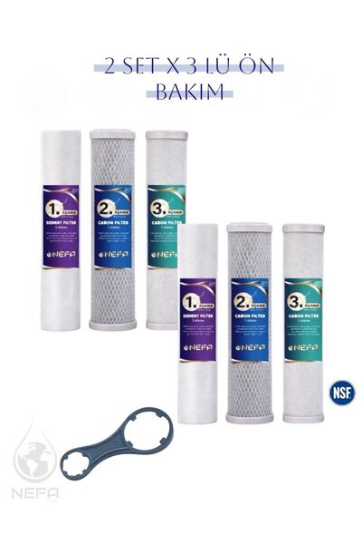 Nefa Açık Kasa Su Arıtma ve İhlas Aura -Compact Model- Uyumlu 2 x 3'LÜ Ön Fil...