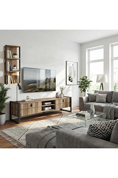 Dekorister Lost Metal Tv Ünitesi Ceviz