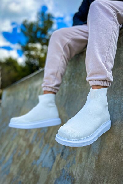 Zerenyus Magosa Knitwear Laceless Men's Sports Boots White