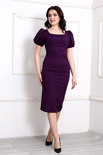 Rokka Moda Yuvarlak Balon Kol Balık Elbise