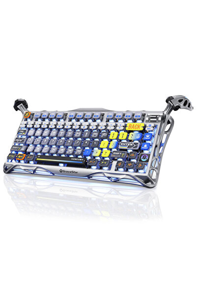 Gravastar Mercury K1 Pro RGB Kablosuz Mekanik Gaming Klavye Alüminyum Çerçeveli İngilizce Q Uzay Gri