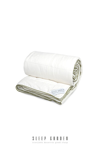 Sleep Garden Auralis Bambu Yorgan Biyeli Şık Lüks Tek Kişilik Jüt Keten Çantalı