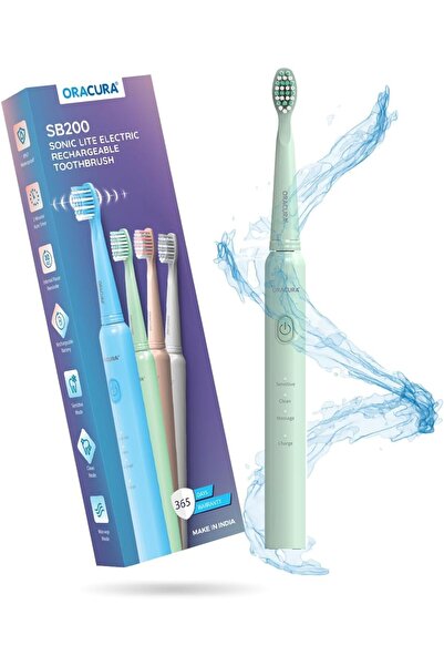 Oracura فرشاة أسنان كهربائية سونيك لايت SB200 قابلة لإعادة الشحن، 36000 ضربة في الدقيقة، 3 أوضاع، 25 يومًا