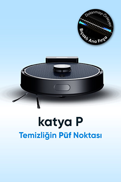 Şımart katya P Akıllı Robot Süpürge Kıl Kesici Bıçaklı Ana Fırça 8000Pa Emiş ...