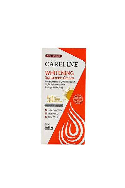 Careline كيرلاين كريم تبييض بعامل وقاية 50 SPF من الشمس - 80 جم