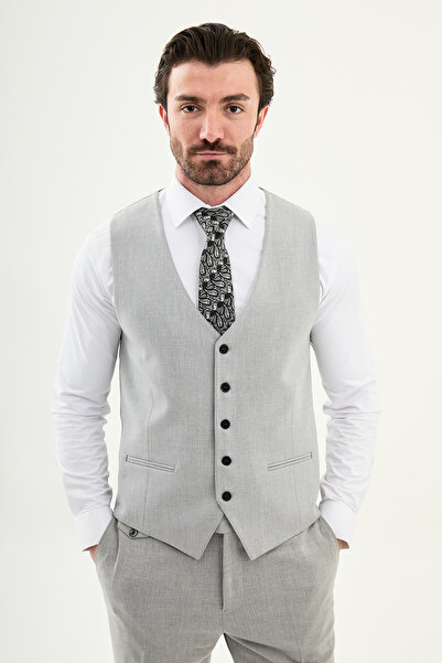 Mcr Plain Slim Fit Classic Men's Vest Light Gray - 40952.25K