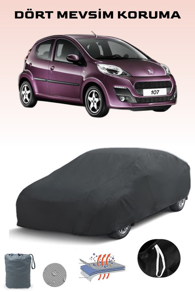Breen أسود، بيجو 107 5 أبواب 2005 - 2008، مشمع السيارة، غطاء السيارة، خيمة ال...