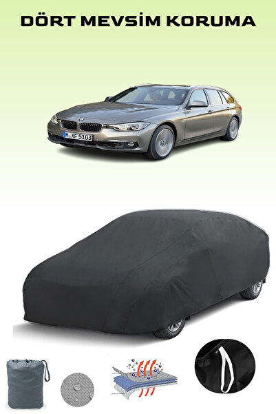 Breen أسود، BMW 3 SERIES TOURING (F31) LCI 2016 - 2019، مشمع السيارة، غطاء السيارة، خيمة السيارة