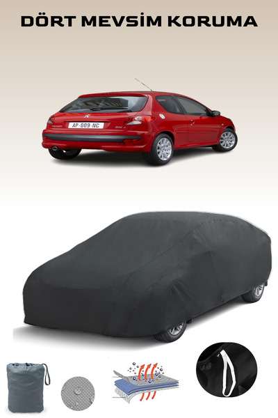 Breen أسود، بيجو 206+ 3 أبواب 2009 - 2021، مشمع سيارة، غطاء سيارة، خيمة سيارة