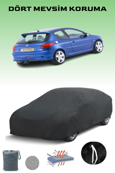 Breen أسود، بيجو 206 3 أبواب 2002 - 2010، مشمع السيارة، غطاء السيارة، خيمة ال...