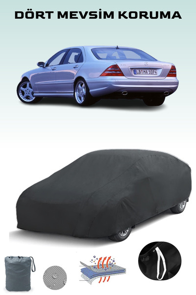 Breen أسود, MERCEDES S 63 AMG (W220) 2001 - 2001, قماش مشمع للسيارة, غطاء سيا...