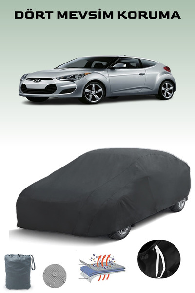 Breen Black, Hyundai Veloster 2011 - 2018, Car Tarpaulin, Auto Cover, Car Tent