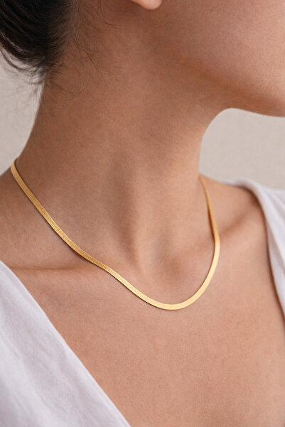 Owentis قلادة سلسلة إيطالية من الفولاذ الذهبي (40 5 سم) - غير مشوهة-