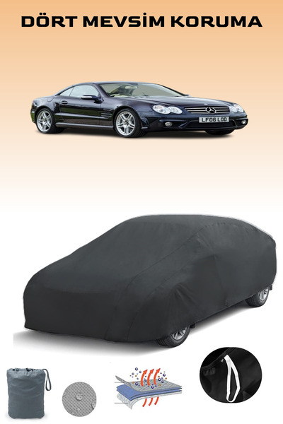 Breen أسود, MERCEDES SL 65 AMG (R230) 2008 - 2012, قماش مشمع للسيارة, غطاء سيارة, خيمة سيارة