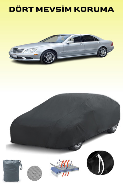 Breen أسود، مرسيدس S 55 AMG (W220) 2002 - 2005، مشمع السيارة، غطاء السيارة، خ...