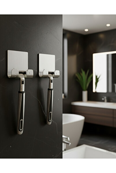 Genel Markalar 2'li Yapışkanlı Paslanmaz Çelik Tıraş Bıçağı Tutucu