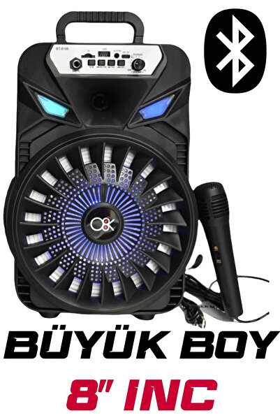 jetucuzal Platoon PL-8108 BT USB SD AUX 8 İNÇ Mikrofonlu Anfi Yüksek SES Taşı...