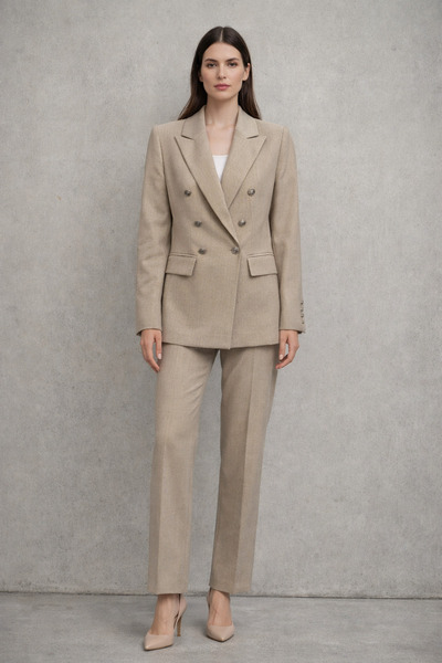 Ekol سترة EkolBalık ذات غطاء منقوش وجيب بأزرار على الجهتين باللون البيج