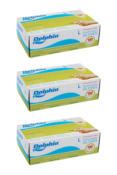 egeayazambalaj قفازات الطبيب البودرة 3 قطع حجم L أبيض 100 حزمة قفازات اللاتكس