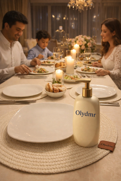 olydmr Yuvarlak Örgü Supla Seti 4’lü – 31 cm | Modern Şık Amerikan Servis – E...