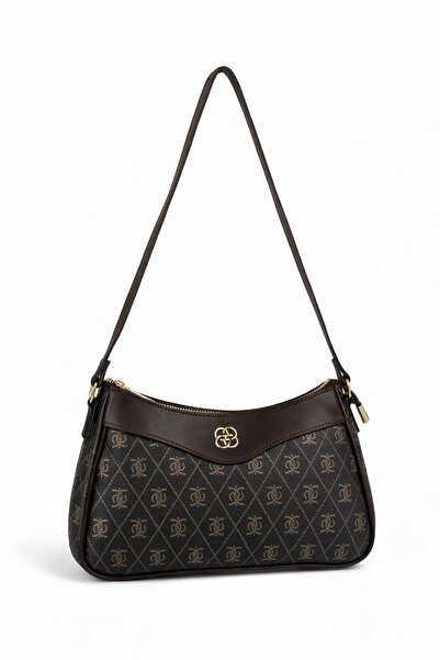 REVENKO Yeni Monogram Kahve Kadın Omuz Çantası