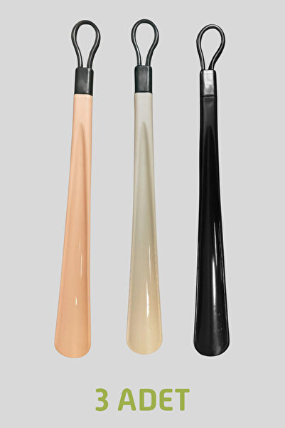 Eynel 3 Adet 42 Cm Askılı Ayakkabı Çekeceği Uzun Plastik Kerata Renkli Ayakka...