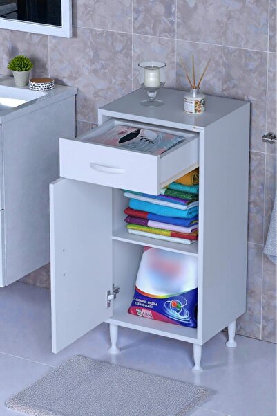 Eliusta Fre 45 cm Çok Amaçlı Dolap 1 Raflı Tek Çekmeceli Banyo Mutfak Dolabı ...